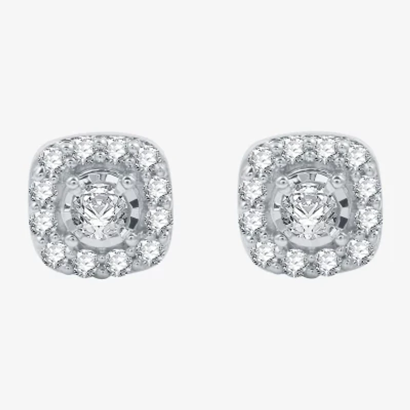 Ever Star (G / SI1-SI2) 3/8 CT. T.W. Lab Grown White Diamond 10K Gold 7mm Cushion Stud Earrings