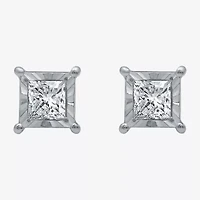 1/3 CT. T.W. Natural White Diamond 5.6mm Sterling Silver or 14K Gold over Silver Stud Earrings