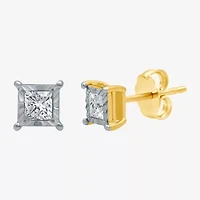 1/3 CT. T.W. Natural White Diamond 5.6mm Sterling Silver or 14K Gold over Silver Stud Earrings