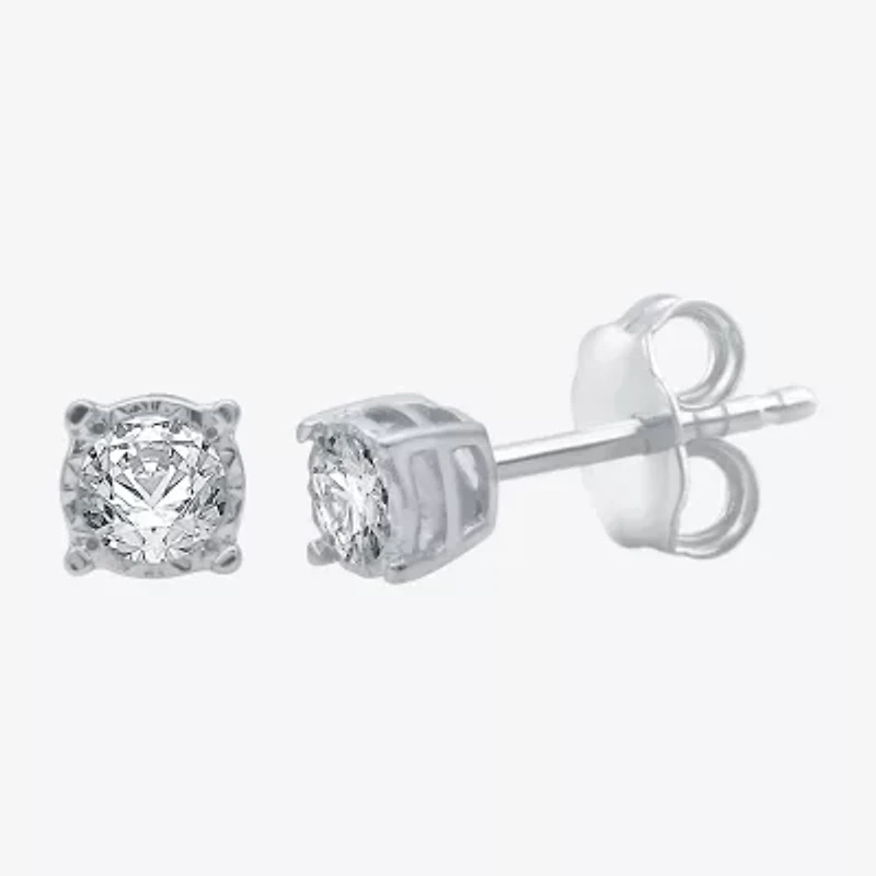 Ever Star (G / SI1-SI2) 1/4 CT.T.W. Lab-Grown Diamond Sterling Silver or 14K Gold over Round Stud Earrings