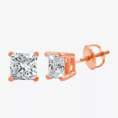 Ever Star (G-H / Si1-Si2) 2 CT. T.W. Lab Grown White Diamond 14K Gold 7mm Stud Earrings