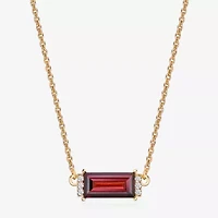 Womens Genuine Semi Precious Stone 18K Gold Over Silver Pendant Necklace