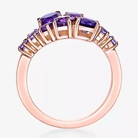 Womens Genuine Semi Precious Stone Sterling Silver Bypass Cocktail Ring