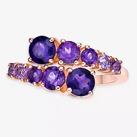 Womens Genuine Semi Precious Stone Sterling Silver Bypass Cocktail Ring