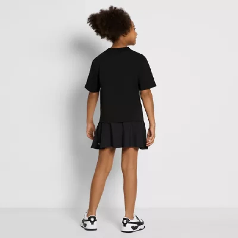 PUMA Big Kid Girls Crew Neck Short Sleeve Boxy Fit Graphic T-Shirt