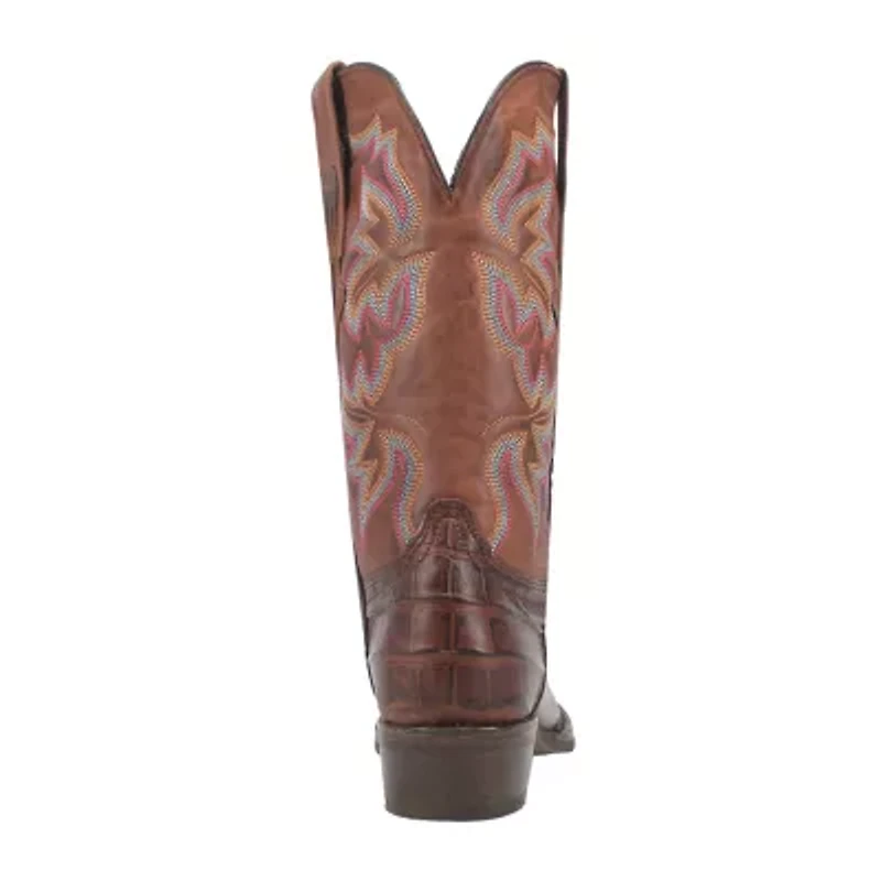 Dingo Mens Gator Block Heel Cowboy Boots