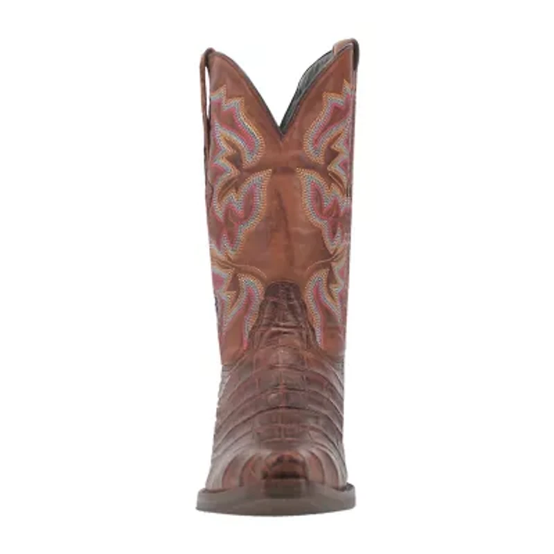 Dingo Mens Gator Block Heel Cowboy Boots