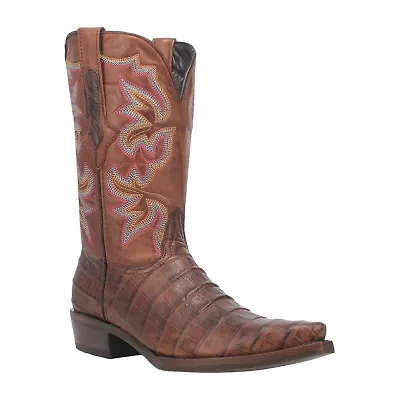 Dingo Mens Gator Block Heel Cowboy Boots