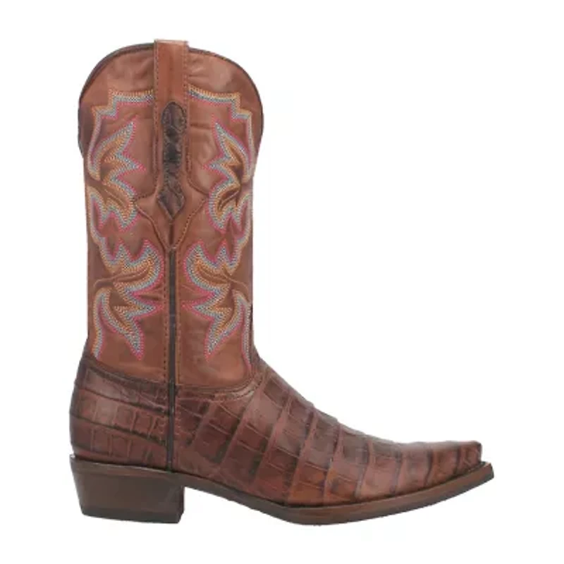 Dingo Mens Gator Block Heel Cowboy Boots