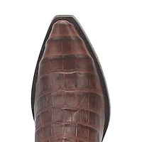 Dingo Mens Gator Block Heel Cowboy Boots