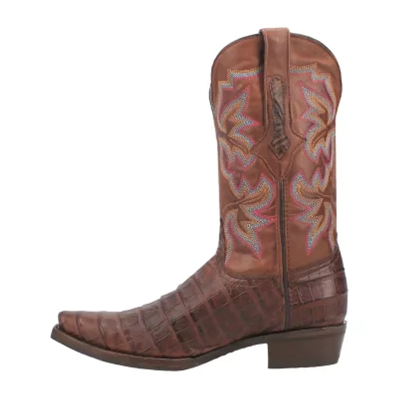 Dingo Mens Gator Block Heel Cowboy Boots