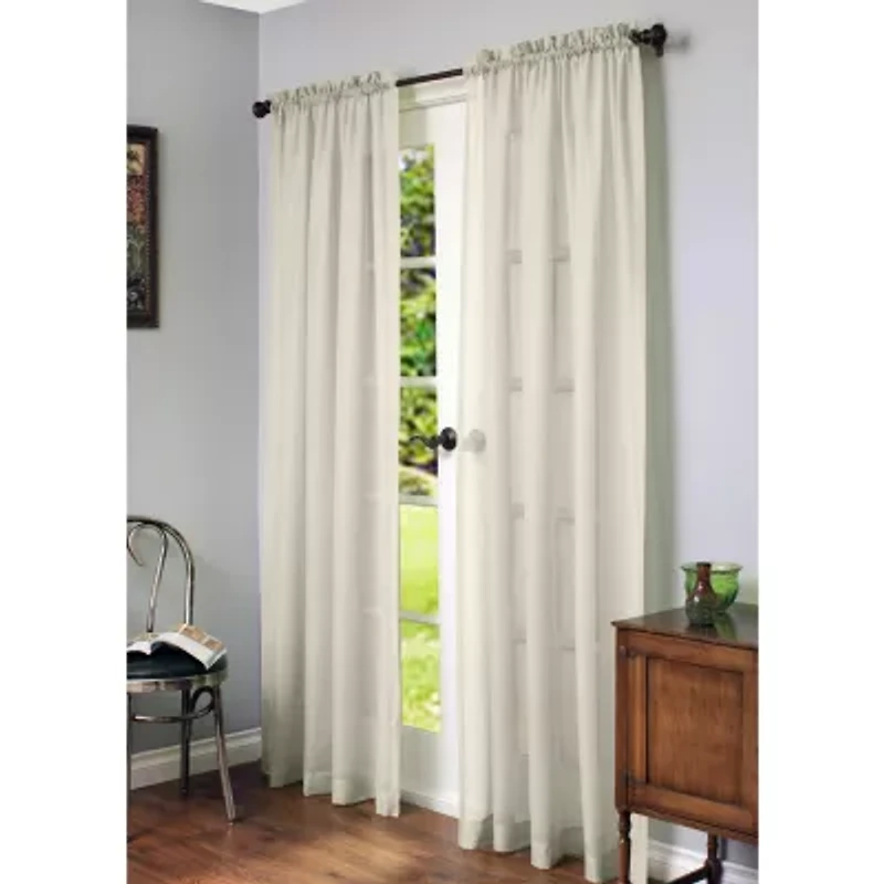 Cote D'Azure Rod Pocket Sheer Single Curtain Panel