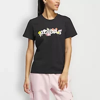 adidas Womens Crew Neck Short Sleeve Regular Fit Graphic T-Shirt