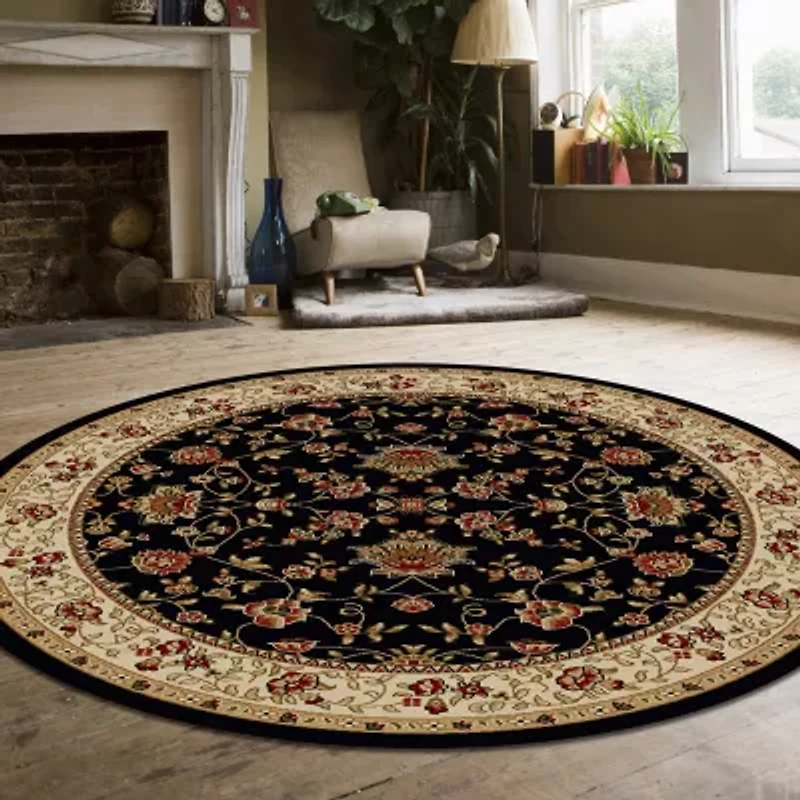 Como Terry Traditional Oriental Indoor Round Area Rug