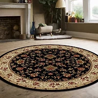 Como Terry Traditional Oriental Indoor Round Area Rug