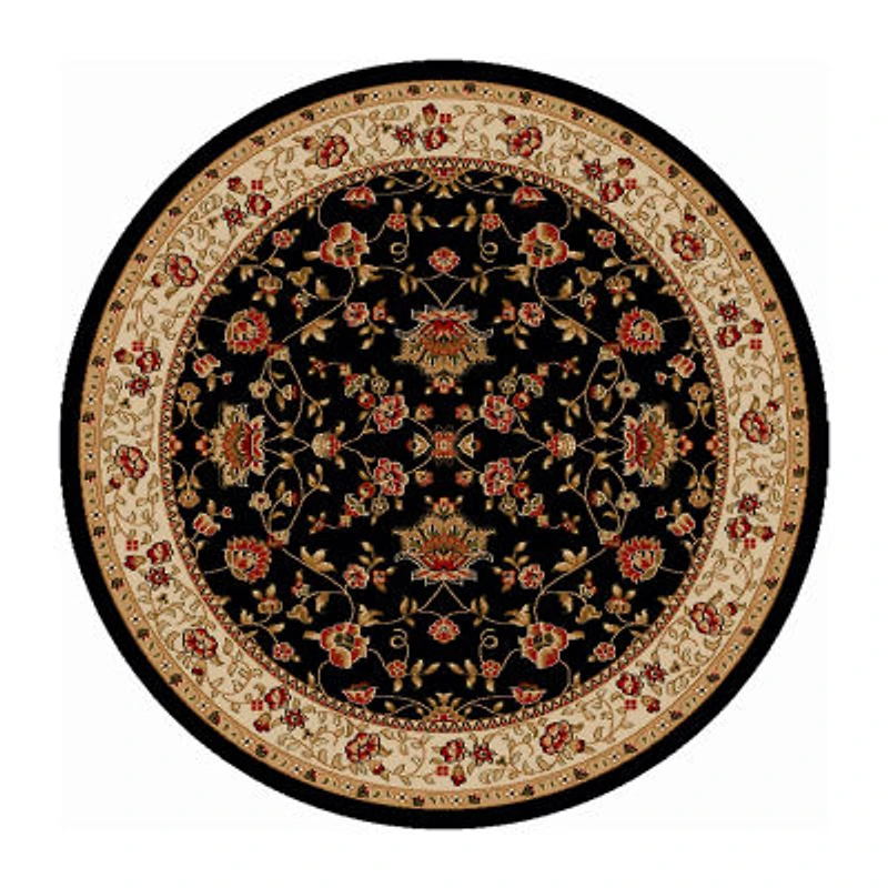 Como Terry Traditional Oriental Indoor Round Area Rug
