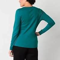 St. John's Bay Womens Crew Neck Long Sleeve T-Shirt