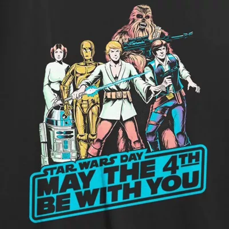 May The 4th Tee Womens Juniors Crew Neck Short Sleeve Regular Fit Star Wars Graphic T-Shirt