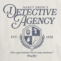 Nancy Drew Detective Agency Tee Womens Juniors Crew Neck Short Sleeve Regular Fit Graphic T-Shirt