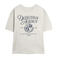Nancy Drew Detective Agency Tee Womens Juniors Crew Neck Short Sleeve Regular Fit Graphic T-Shirt