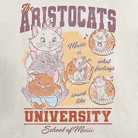 Disney Aristocats University Tee Womens Crew Neck Short Sleeve Regular Fit Juniors Graphic T-Shirt
