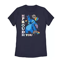 Stitch Be Proud Of You Tee Womens Crew Neck Short Sleeve Regular Fit Lilo & Juniors Graphic T-Shirt