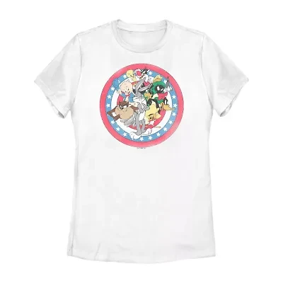 Looney Tunes Tee Womens Crew Neck Short Sleeve Regular Fit Juniors Graphic T-Shirt