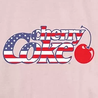 Flag Cherry Coke Tee Womens Crew Neck Short Sleeve Regular Fit Juniors Graphic T-Shirt