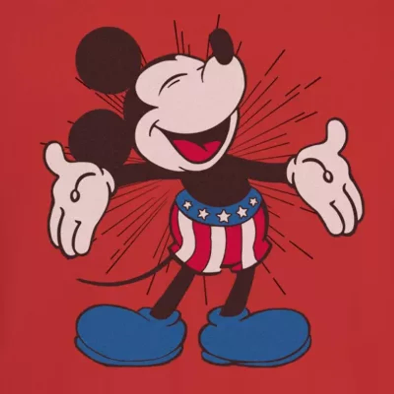 Womens Juniors Crew Neck Short Sleeve Regular Fit Mickey and Friends Mouse Graphic T-Shirt