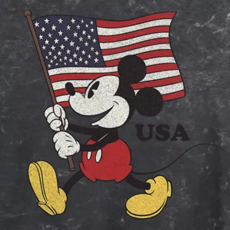 Womens Juniors Crew Neck Short Sleeve Regular Fit Mickey and Friends Mouse Graphic T-Shirt
