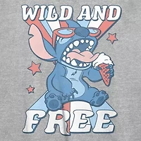 Womens Crew Neck Short Sleeve Regular Fit Lilo & Stitch Juniors Graphic T-Shirt