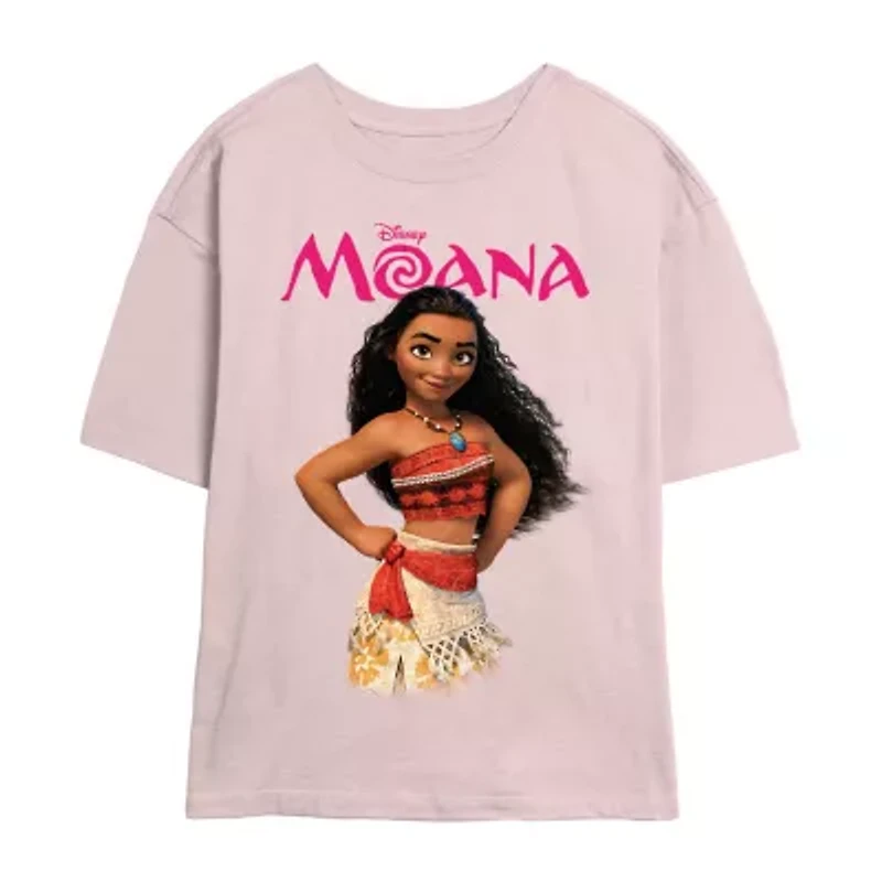 Disney Moana Tee Womens Crew Neck Short Sleeve Regular Fit Princess Juniors Graphic T-Shirt