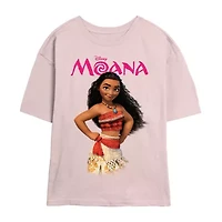Disney Moana Tee Womens Crew Neck Short Sleeve Regular Fit Princess Juniors Graphic T-Shirt