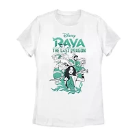 The Last Dragon Tee Womens Juniors Crew Neck Short Sleeve Regular Fit Raya Graphic T-Shirt