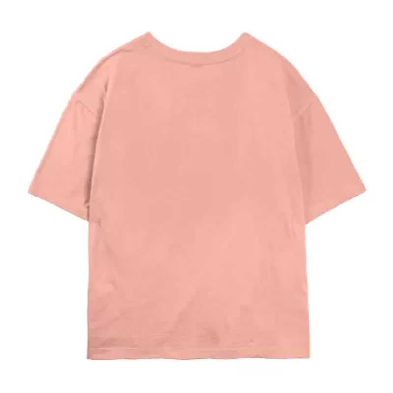 Womens Juniors Crew Neck Short Sleeve Regular Fit Lilo & Stitch Graphic T-Shirt