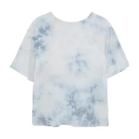 Disney A Hui Hou Cropped Tee Womens Juniors Crew Neck Short Sleeve Regular Fit Lilo & Stitch Graphic T-Shirt