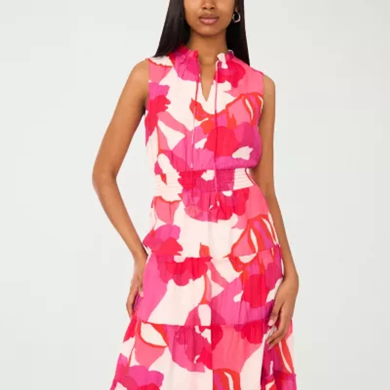 MSK Womens Sleeveless Floral Maxi Dress