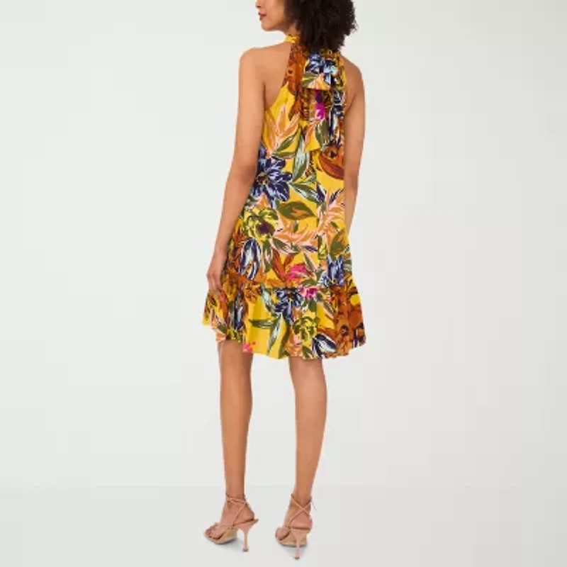 MSK Womens Sleeveless Floral Shift Dress