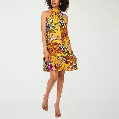 MSK Womens Sleeveless Floral Shift Dress
