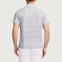 IZOD Saltwater Dune Texture Mens Short Sleeve Classic Fit Button-Down Shirt