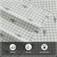 Wrangler Cactus Gingham Sheet Set