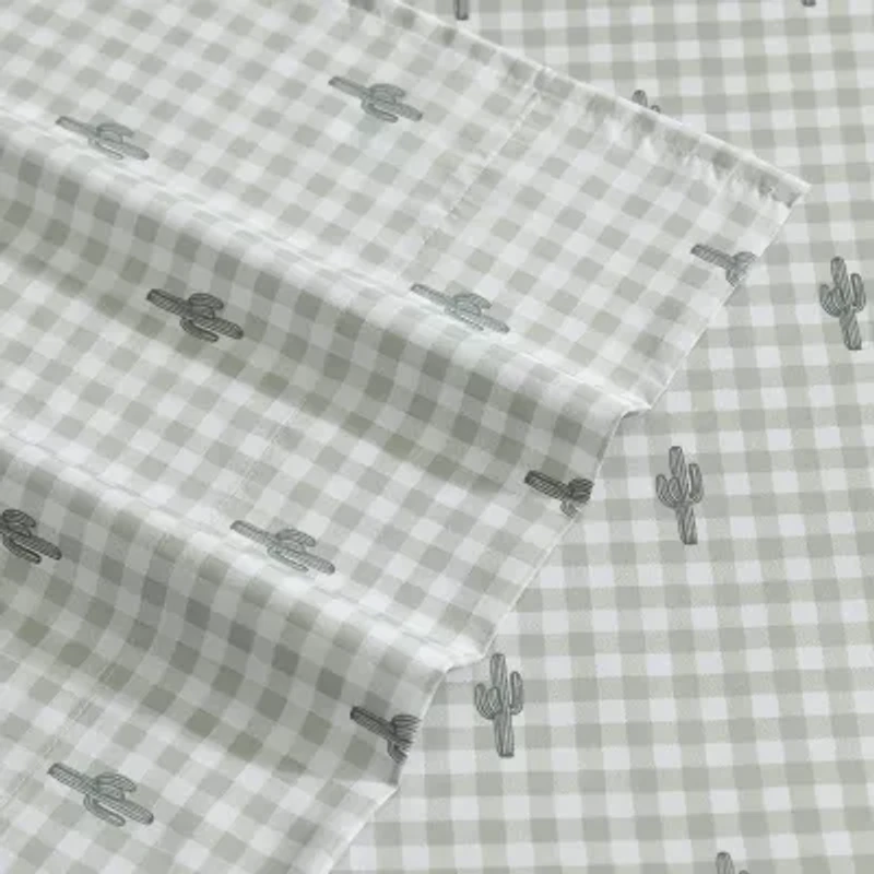 Wrangler Cactus Gingham Sheet Set