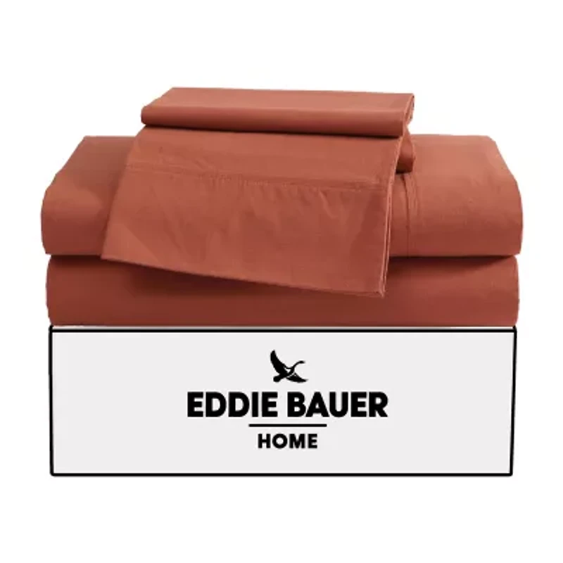 Eddie Bauer Solid Peached Percale Sheet Set