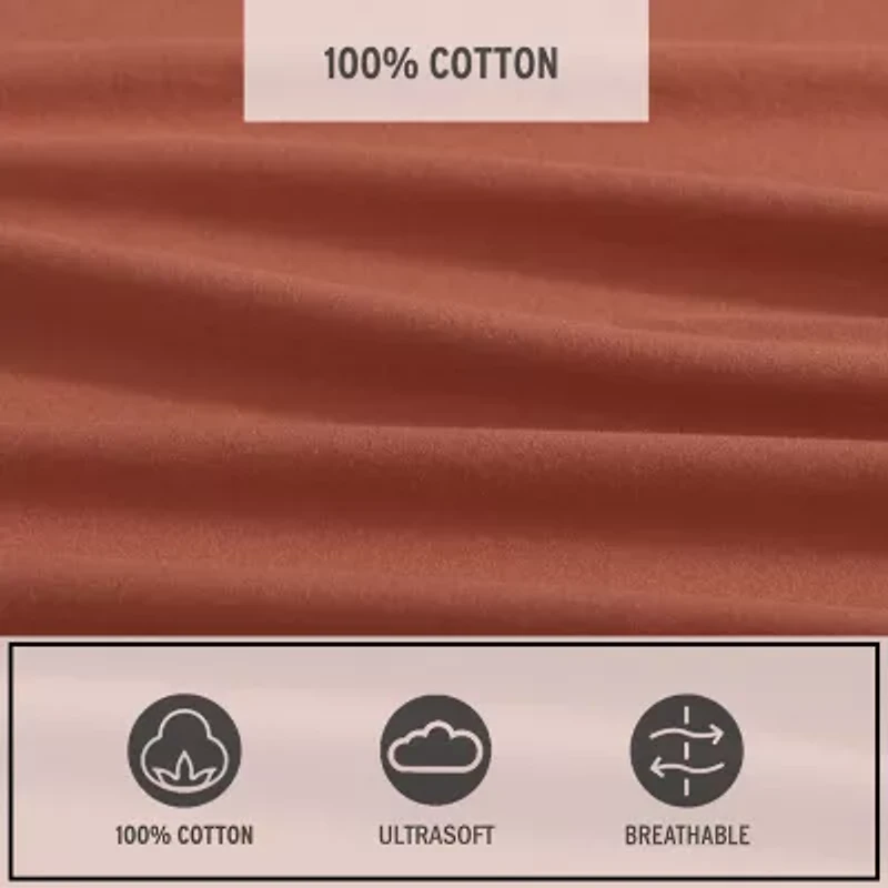 Eddie Bauer Solid Peached Percale Sheet Set