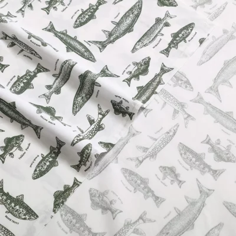Eddie Bauer Wes Fish Face Sheet Set