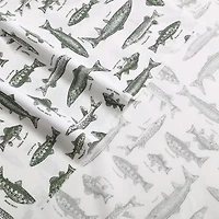 Eddie Bauer Wes Fish Face Sheet Set