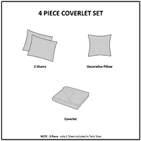 Madison Park Isabella 4-Pc Ruffle Quilt Set With Throw Pillow