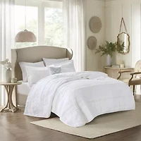 Madison Park Isabella 4-Pc Ruffle Quilt Set With Throw Pillow