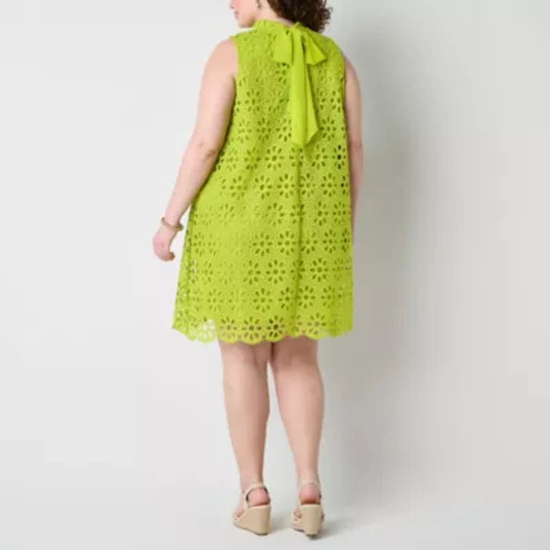 Robbie Bee Womens Sleeveless Plus Shift Dress