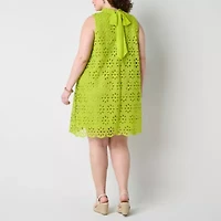 Robbie Bee Womens Sleeveless Shift Dress Plus
